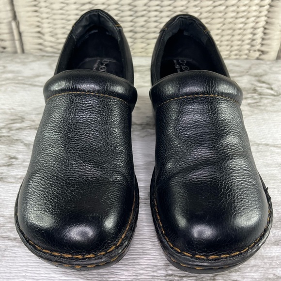 B.O.C. by Born Peggy Black Leather Clog Women's Size US 10/ EU 42 - Picture 3 of 8